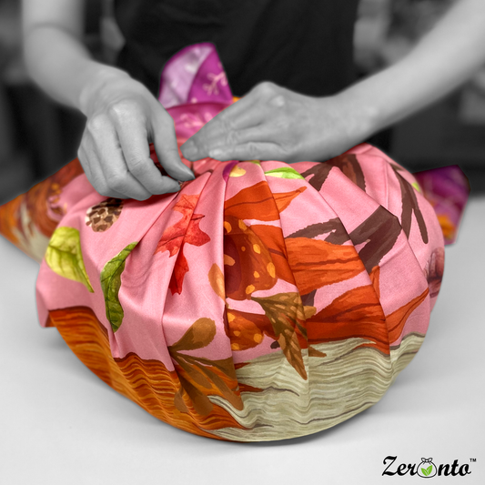 How to wrap a Baby Gift Basket using Japanese Furoshiki Technique