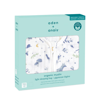 Aden Anais Organic Cotton Light Sleeping Sack I Sleeping Bag - Outdoors Sleepy Forest 1.0 TOG