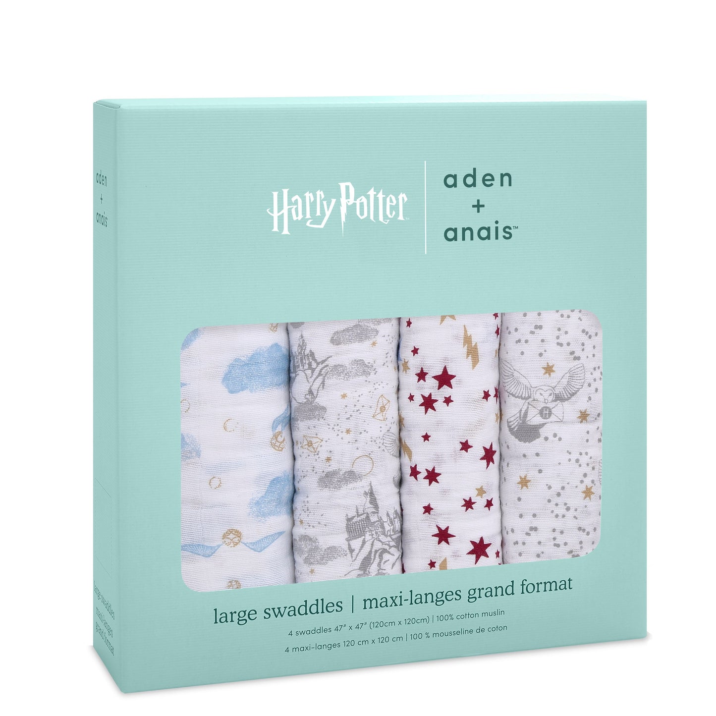 Aden Anais Cotton Muslin Swaddle Blankets - Harry Potter™ Iconic (4 Pack)