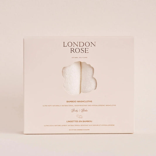 London Rose Baby Bamboo Washcloths (Pack of 4)