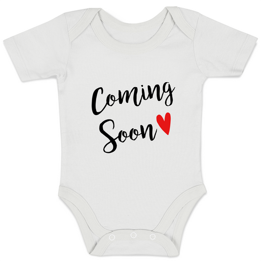 Endanzoo Pregnancy Announcement Baby Reveal Organic Baby Bodysuit - Coming Soon