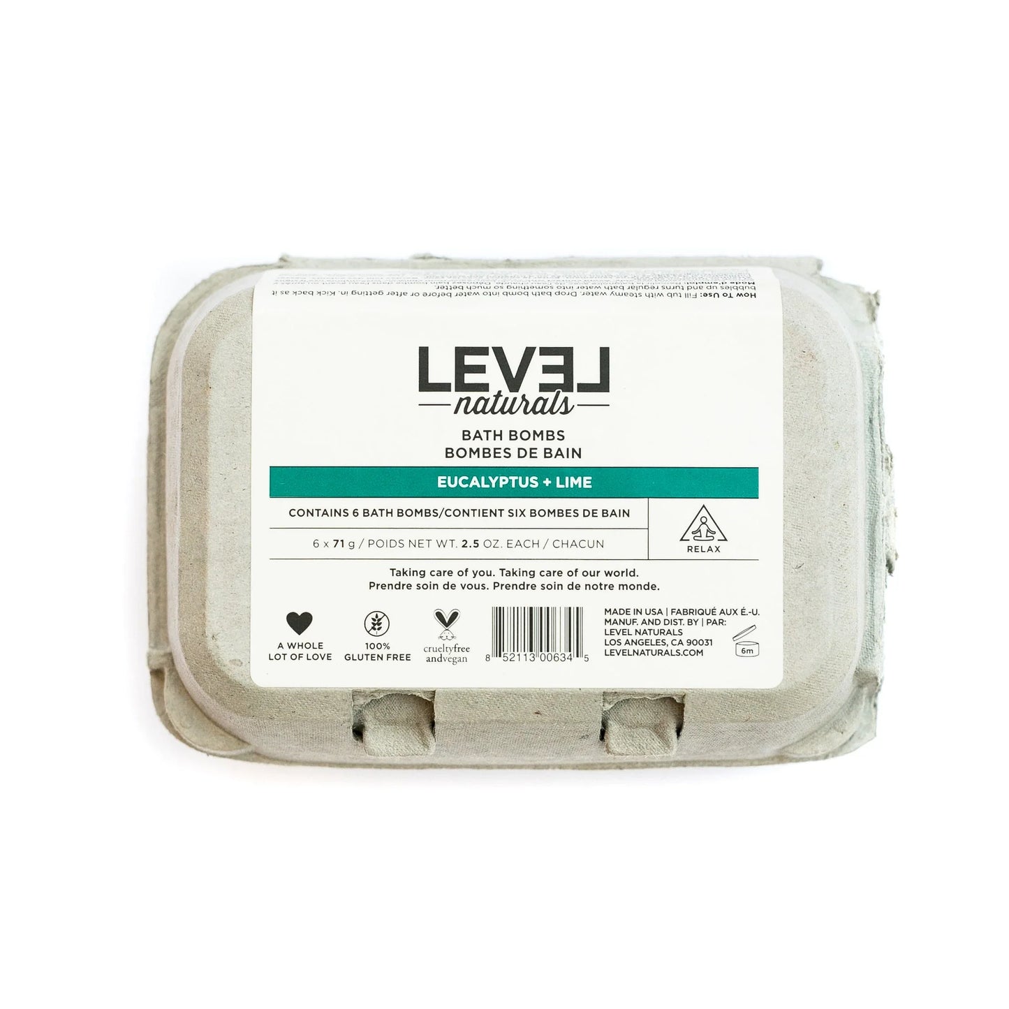 Level Naturals - Eucalyptus & Lime Bath Bombs