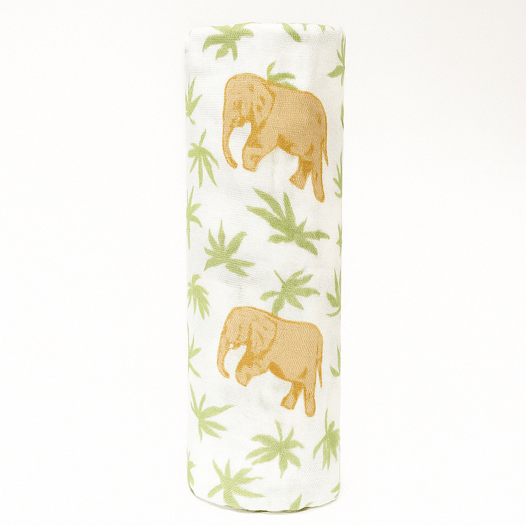 Ecolysium Essential Cotton Swaddles - Elephants