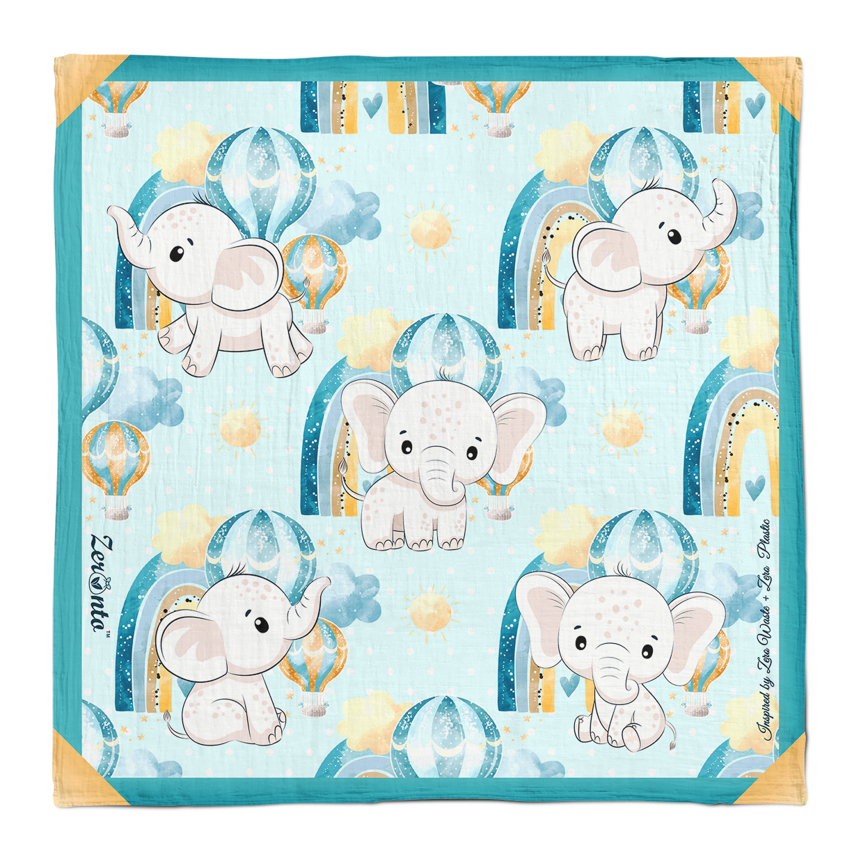 Cloth Wrapper - Playful Little Elephant (90 x 90cm)