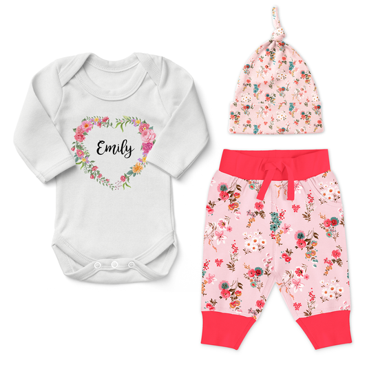 Zeronto Newborn Girl Clothing Gift Box - Pink Garden Love
