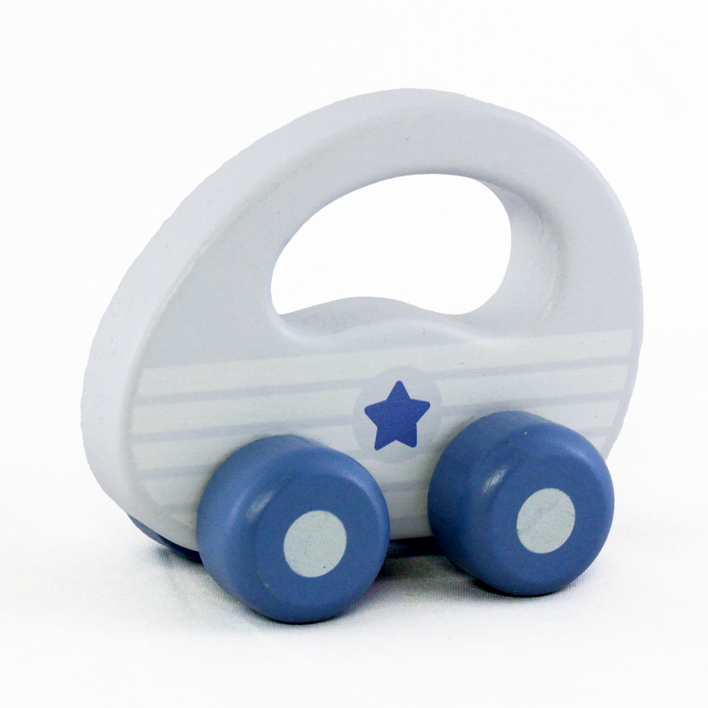 Goki Wooden Push-Along Vehicle (Grey with Blue Star)