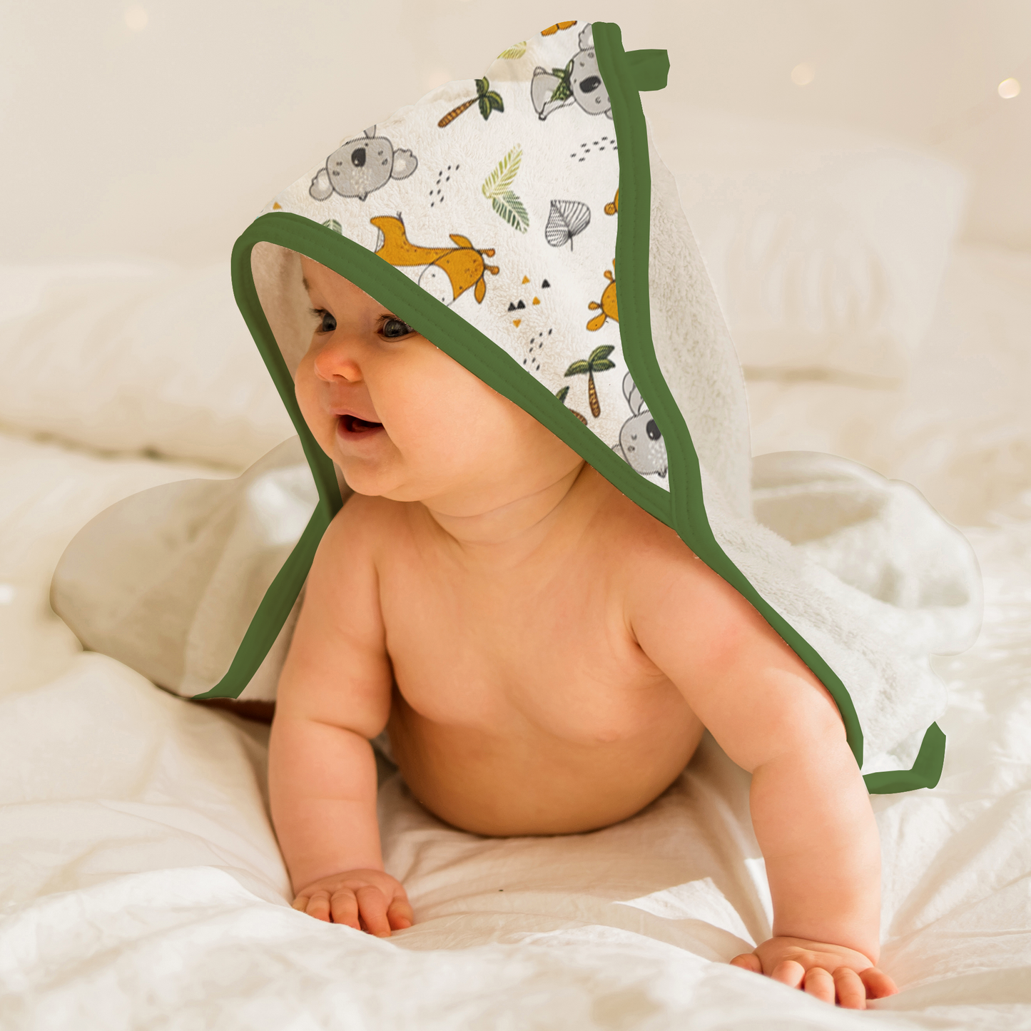 Endanzoo Organic Baby Hooded Towel - Jungle Cuties