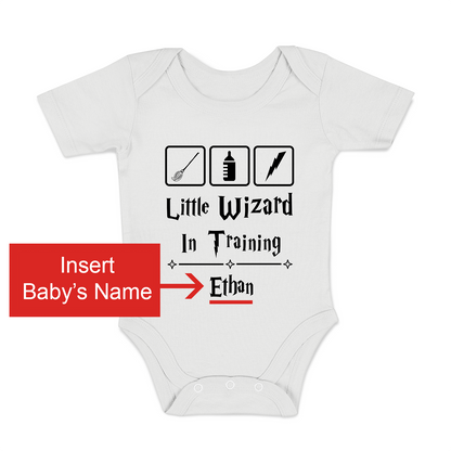 [Personalized] Endanzoo Organic Baby Bodysuit - Little Wizard in Training
