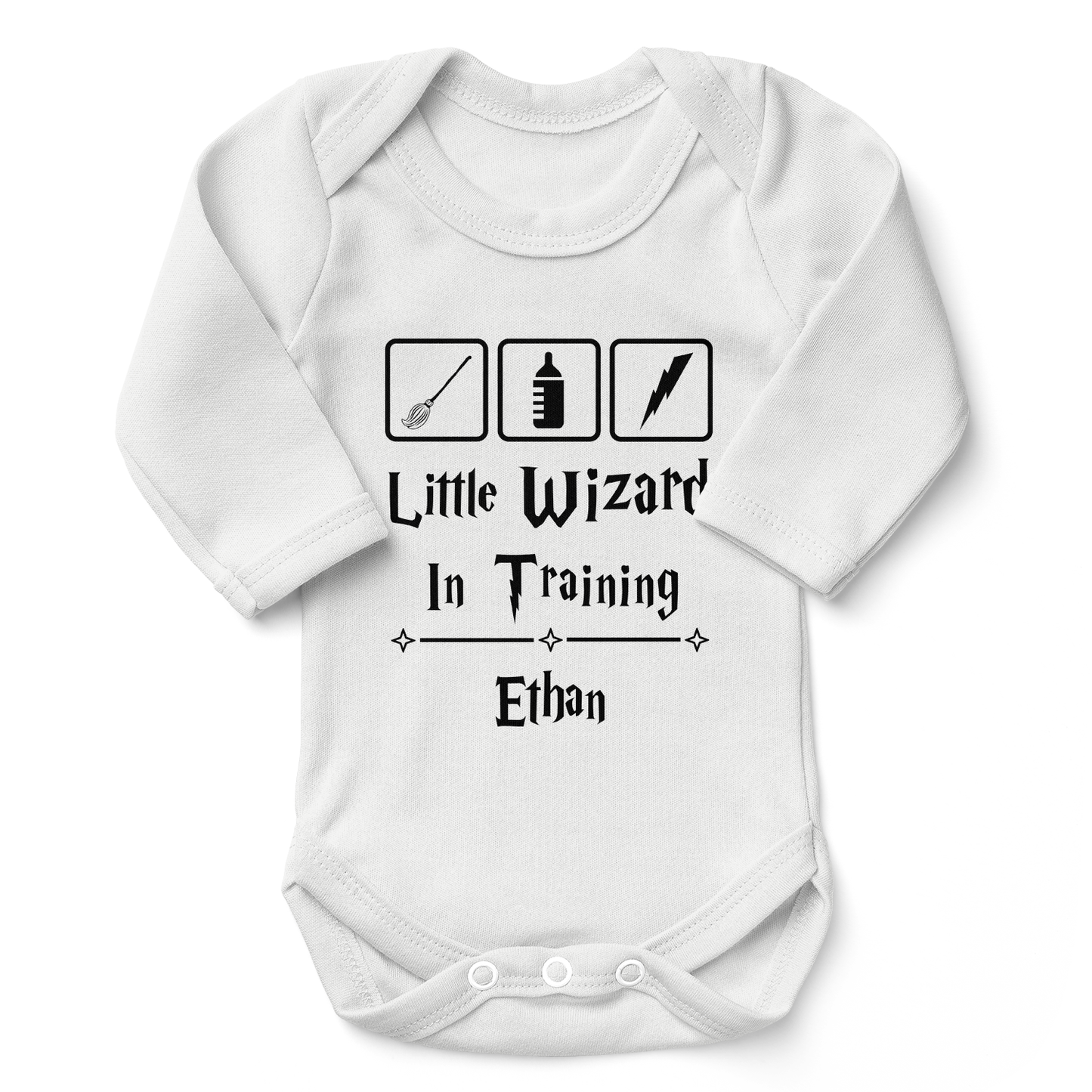 [Personalized] Endanzoo Organic Baby Bodysuit - Little Wizard in Training