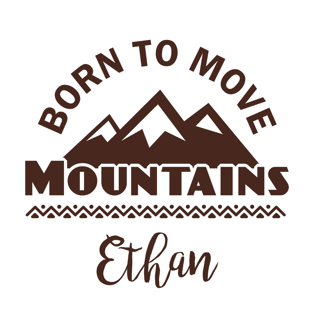 Personalized Organic Baby Bodysuit - Born To Move Mountains (White / Long Sleeve)