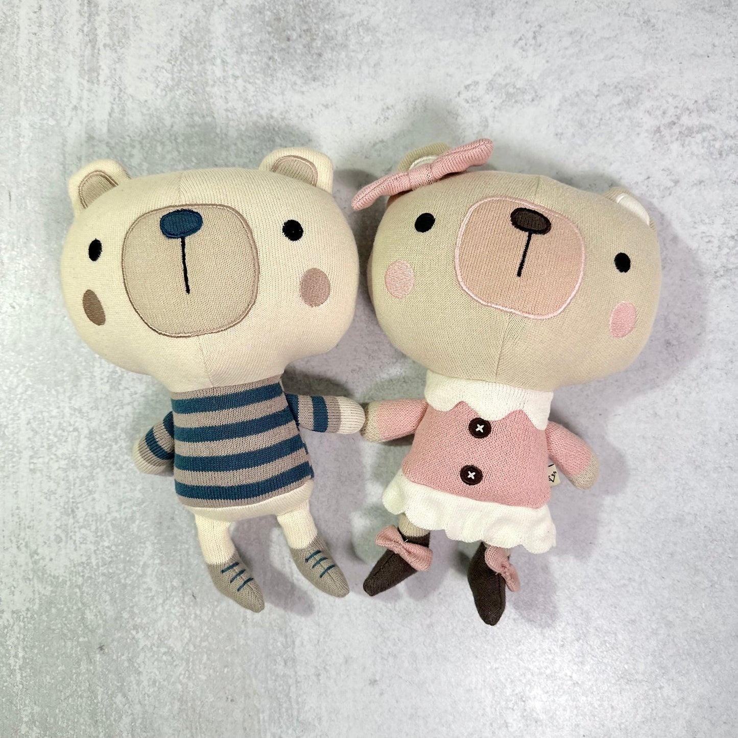 Viverano Organic Cotton Fine Knit Stuffed Animal Toy - Frankie Bear (Natural)