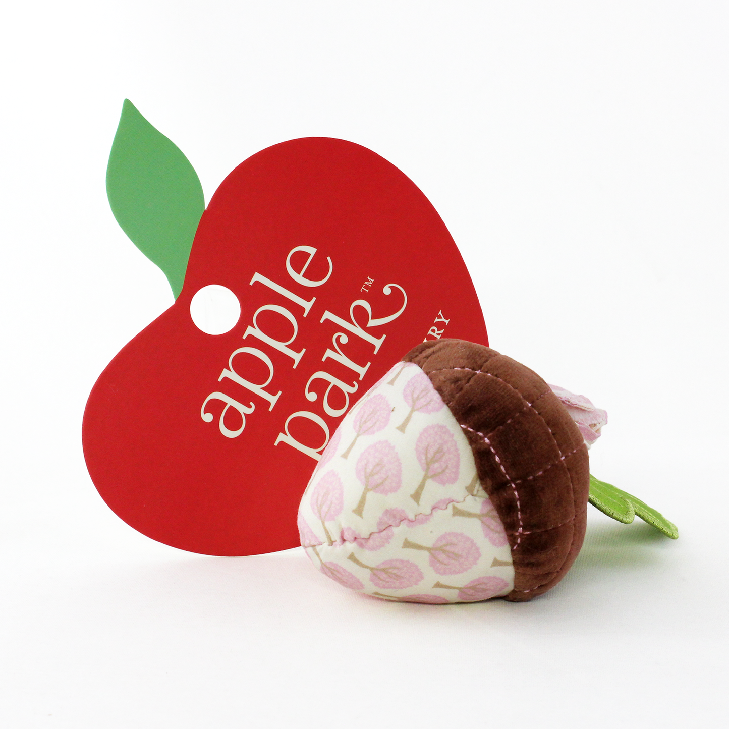 Apple Park Organic Cotton Stroller Toy - Acorn (Pink Patterned)