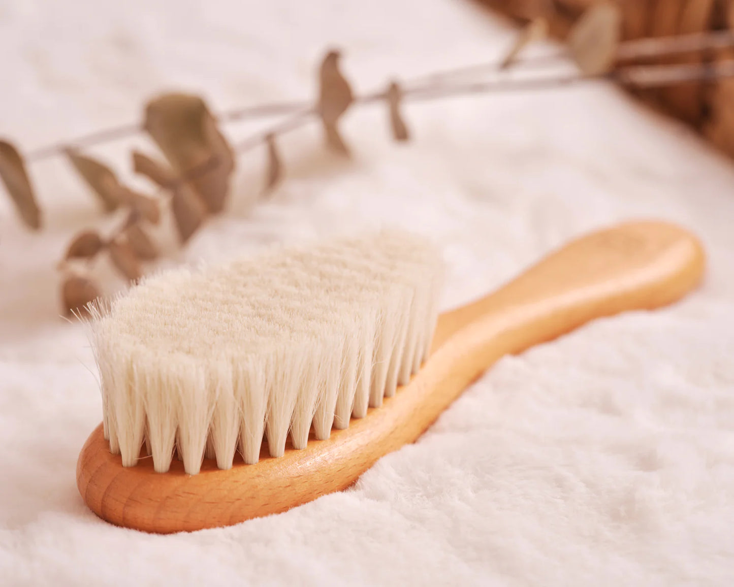 London Rose Natural Wood Baby Brush and Comb Set