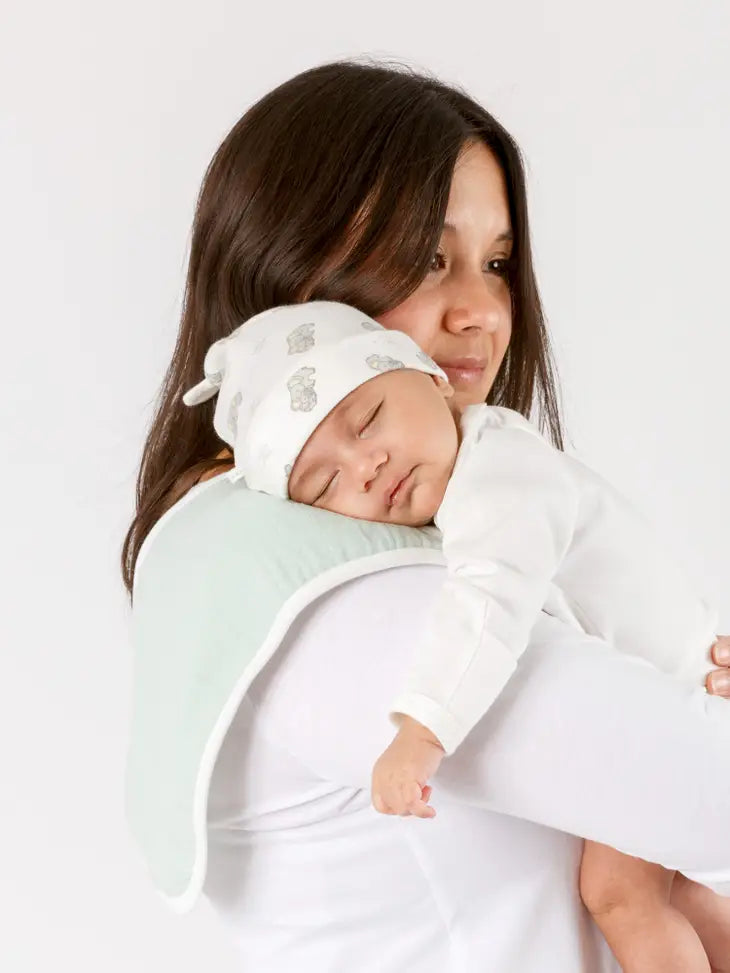 Under The Nile Organic Curved Muslin Burp Cloths - Sea Breeze (Pack of 2)