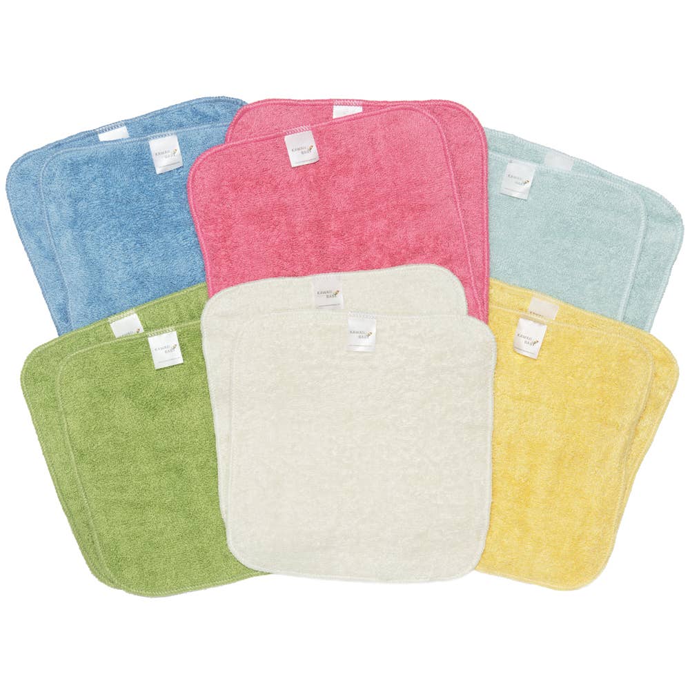 Kawaii Baby Bamboo & Organic Cotton Washcloth Wipes (Package of 12)