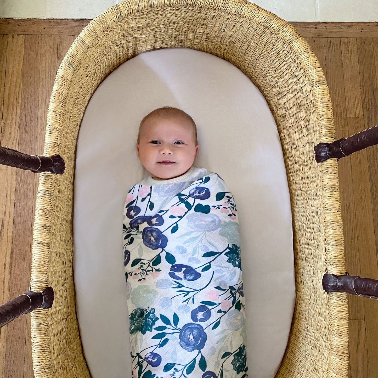 Aden Anais Essential Cotton Swaddles - Flowers Bloom - Purple Floral