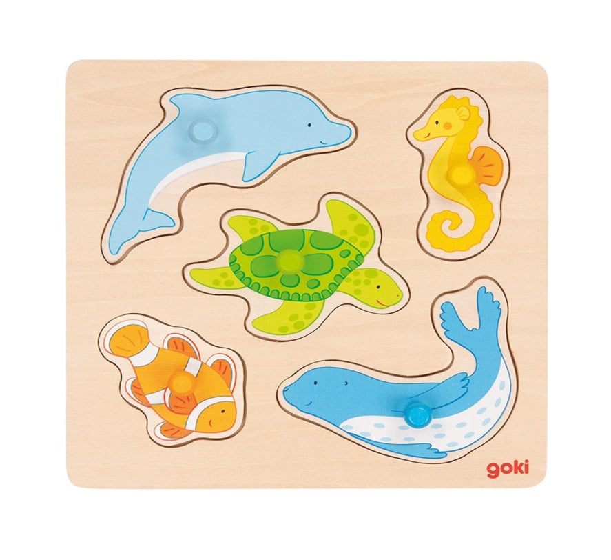 Goki Wooden Lift-Out Puzzle (In The Sea)