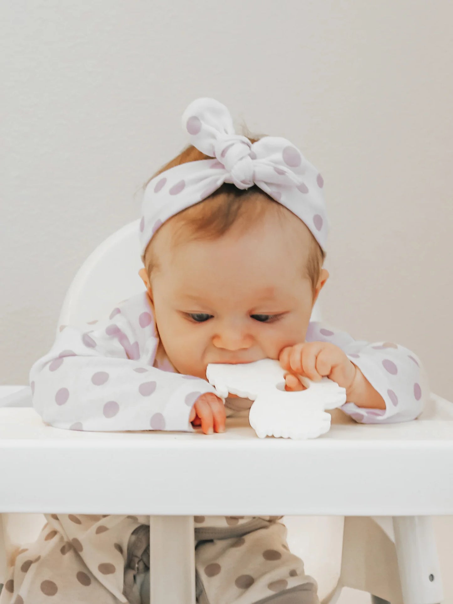 Under The Nile Organic Baby Bow Headband - Lavender Dot