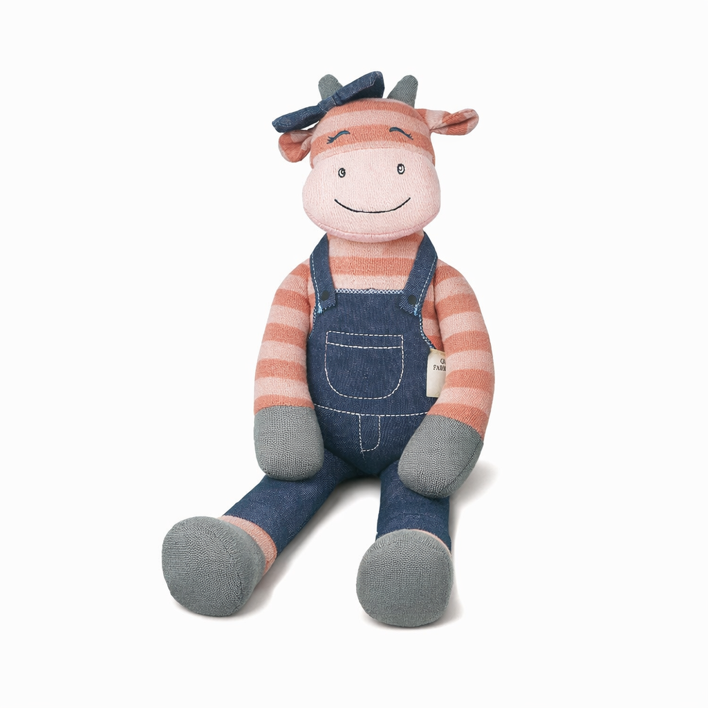 Organic Farm Buddies Organic Cotton Plush Toy - Miss Moo Cow (Pink)