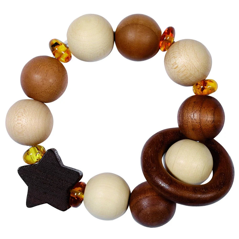 Goki Wooden Touch Ring Elastic - Amber