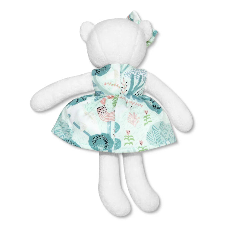 Apple Park Organic Cotton Plush Toy - Little Polar Bear with Dress