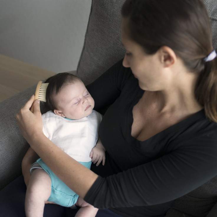 London Rose Natural Wood Baby Brush and Comb Set