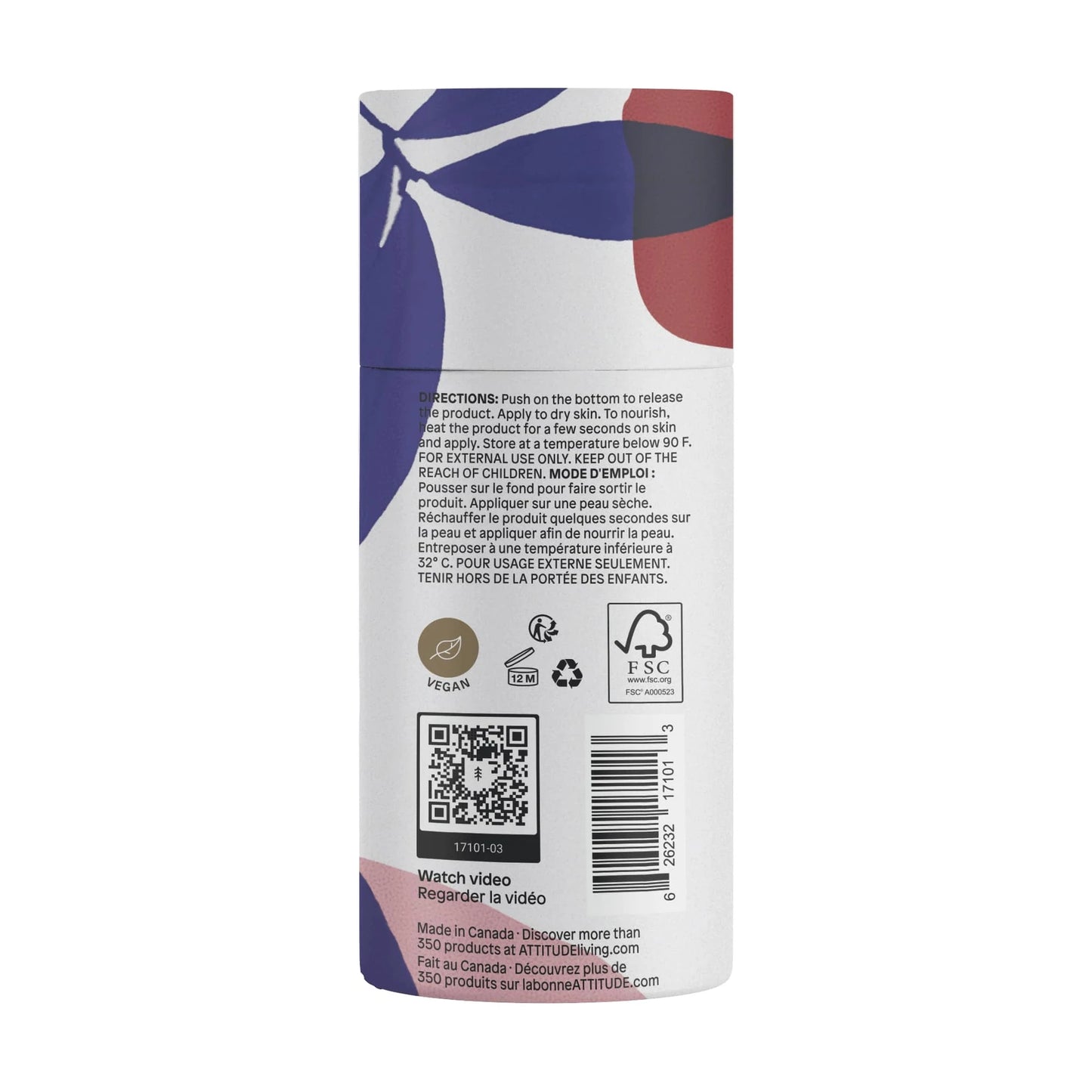 Attitude Plastic-free Leaves Bar Body Butter Stick (Sandalwood)