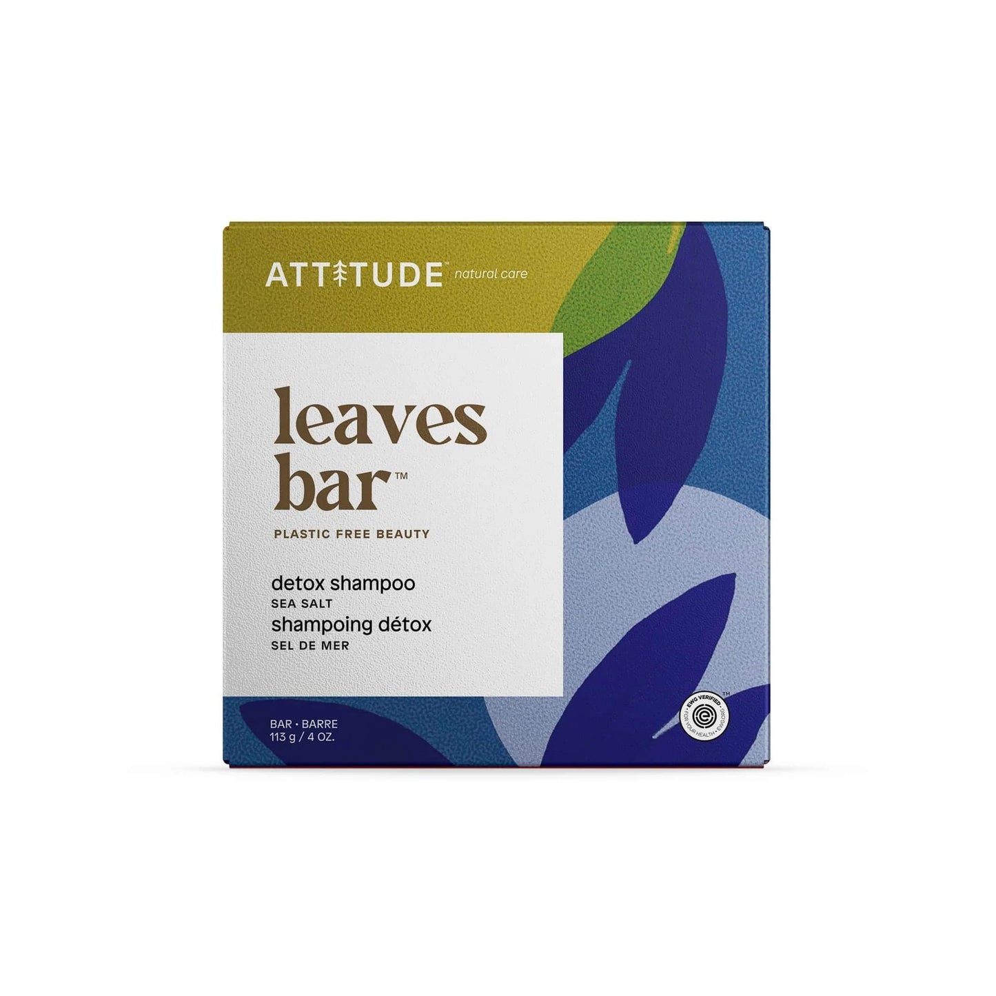 Attitude Plastic-free Leaves Bar - Detox Shampoo (Sea Salt)