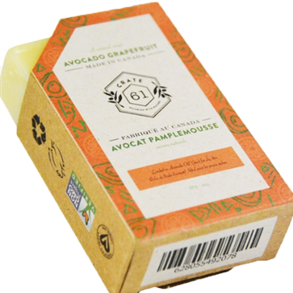 Crate 61 Organic Avocado Grapefruit Vegan Bar Soap