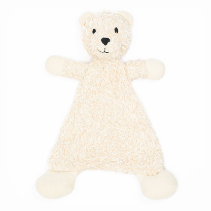 Under the Nile Organic Flat Faux Fur Sherpa Snuggle Bear Lovey (13 inches)