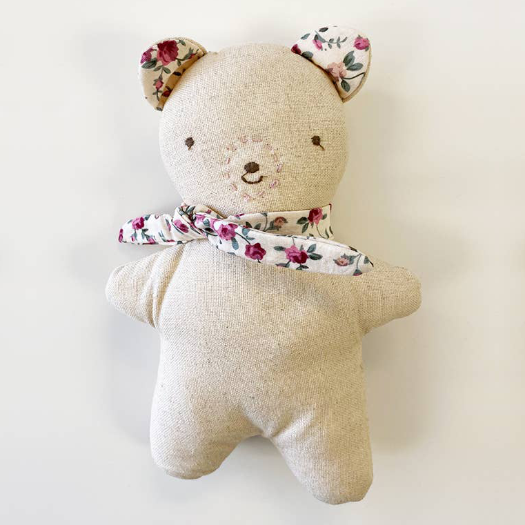 Miss Rose Sister Violet Organic Baby Bear - Spring Floral 7"