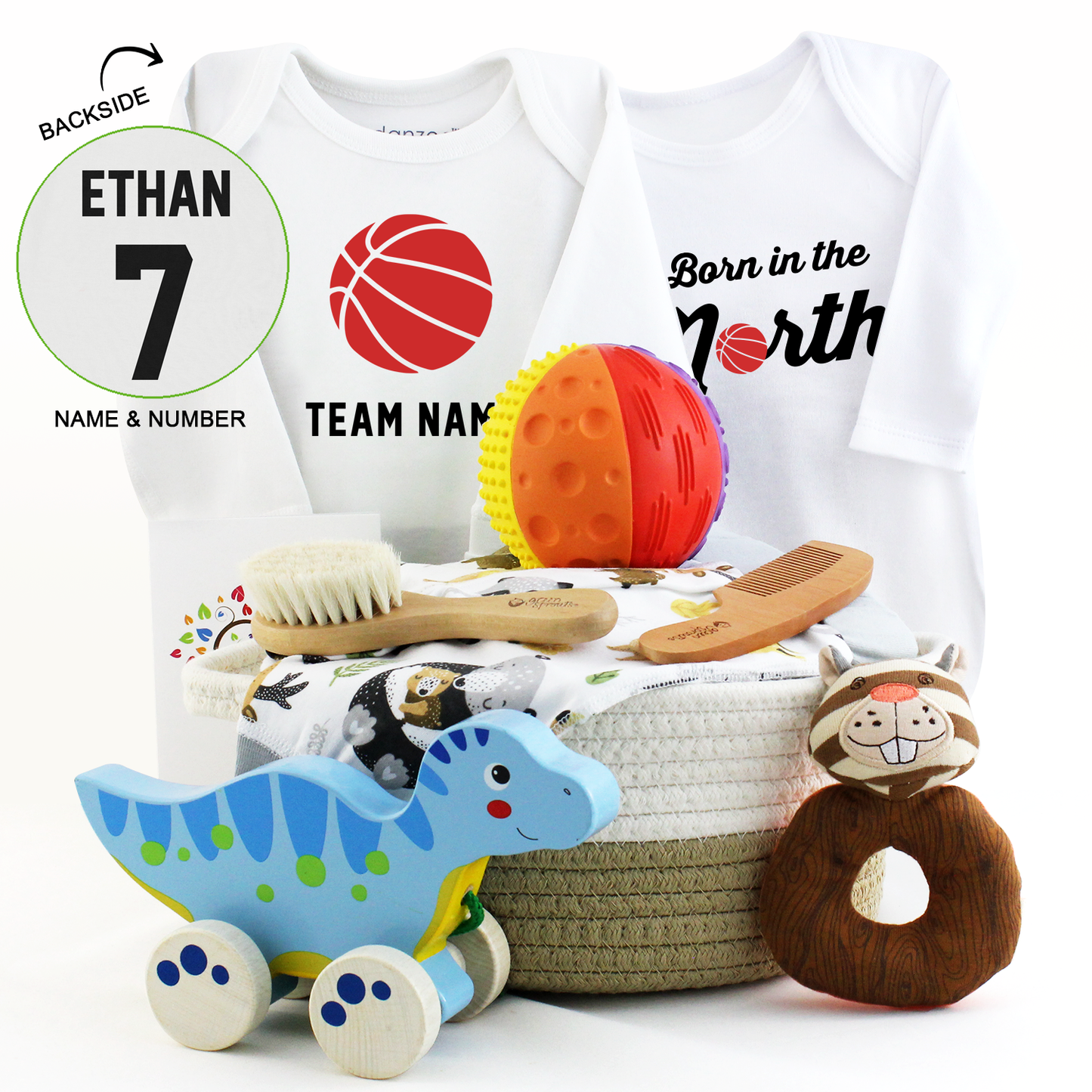 Zeronto Baby Gift Basket - Born in the North (Basketball)