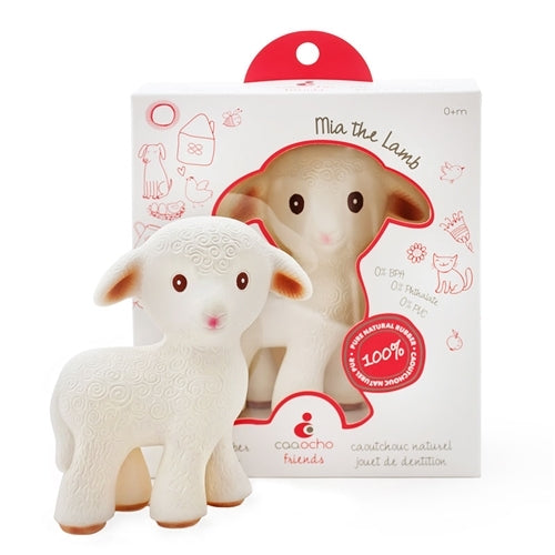 CaaOcho Baby Natural Rubber Teether - Mia the Lamb
