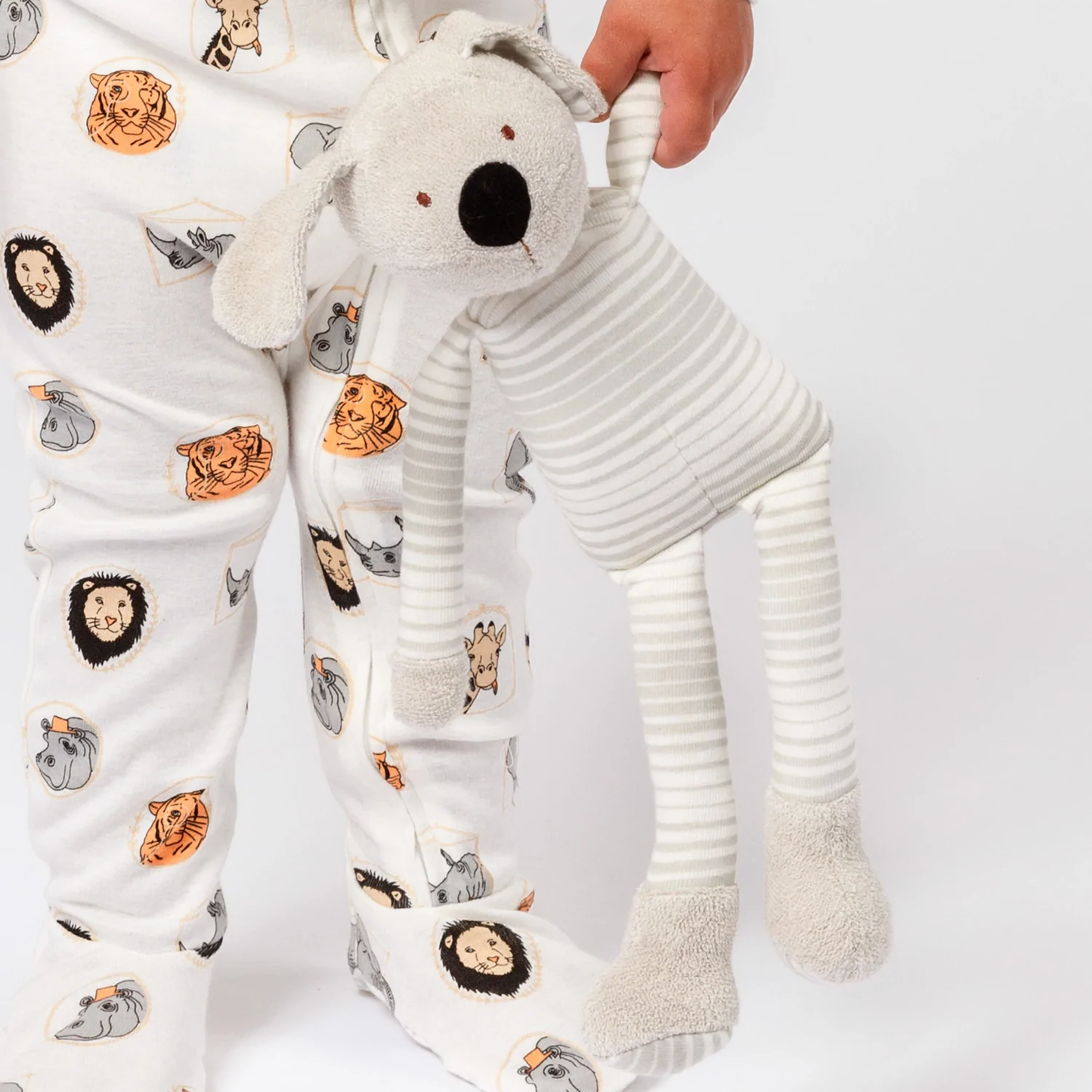 Under The Nile Organic Buddy The Dog Plush Toy - Grey Stripe 15"