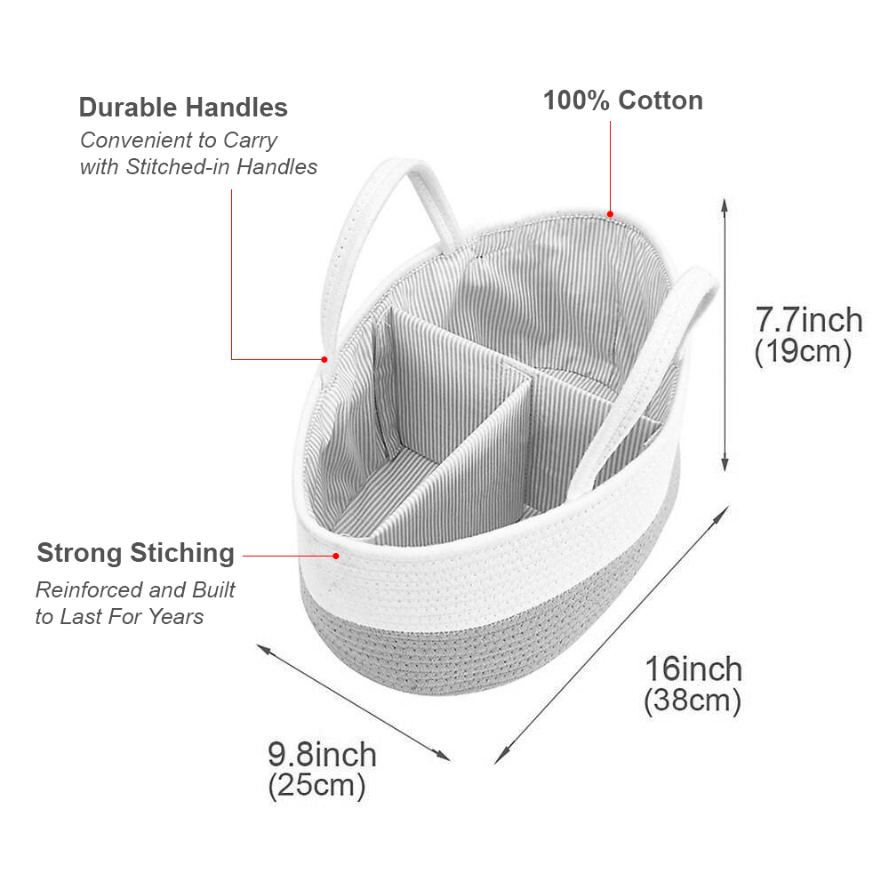 Ecolysium Woven Cotton Diaper Caddy