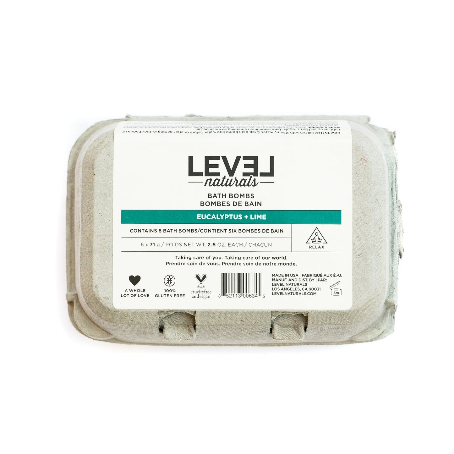 Level Naturals - Eucalyptus & Lime Bath Bombs