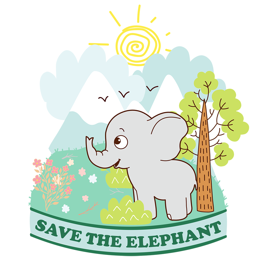 Endanzoo Organic Short Sleeve Kids Tee Shirt - Elephant In A Wonderful World (White)