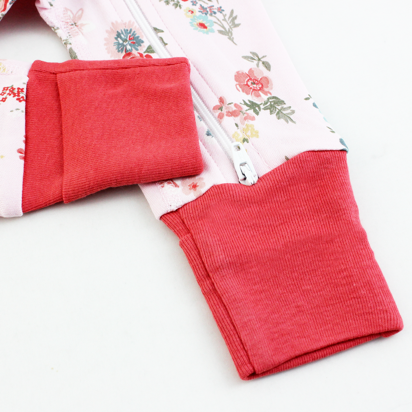 Endanzoo Organic Double Zippered Romper - Pink Blossom