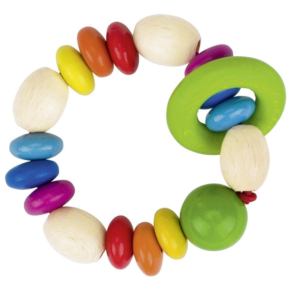 Goki Wooden Rattles - Touch Ring Rainbow Lenses