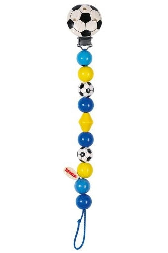 Heimess Wooden Pacifier Clip - Soother Chain Soccer