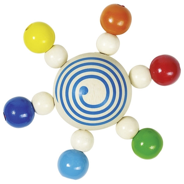 Goki Wooden Toy - Touch Ring Spinning Top With Pearls