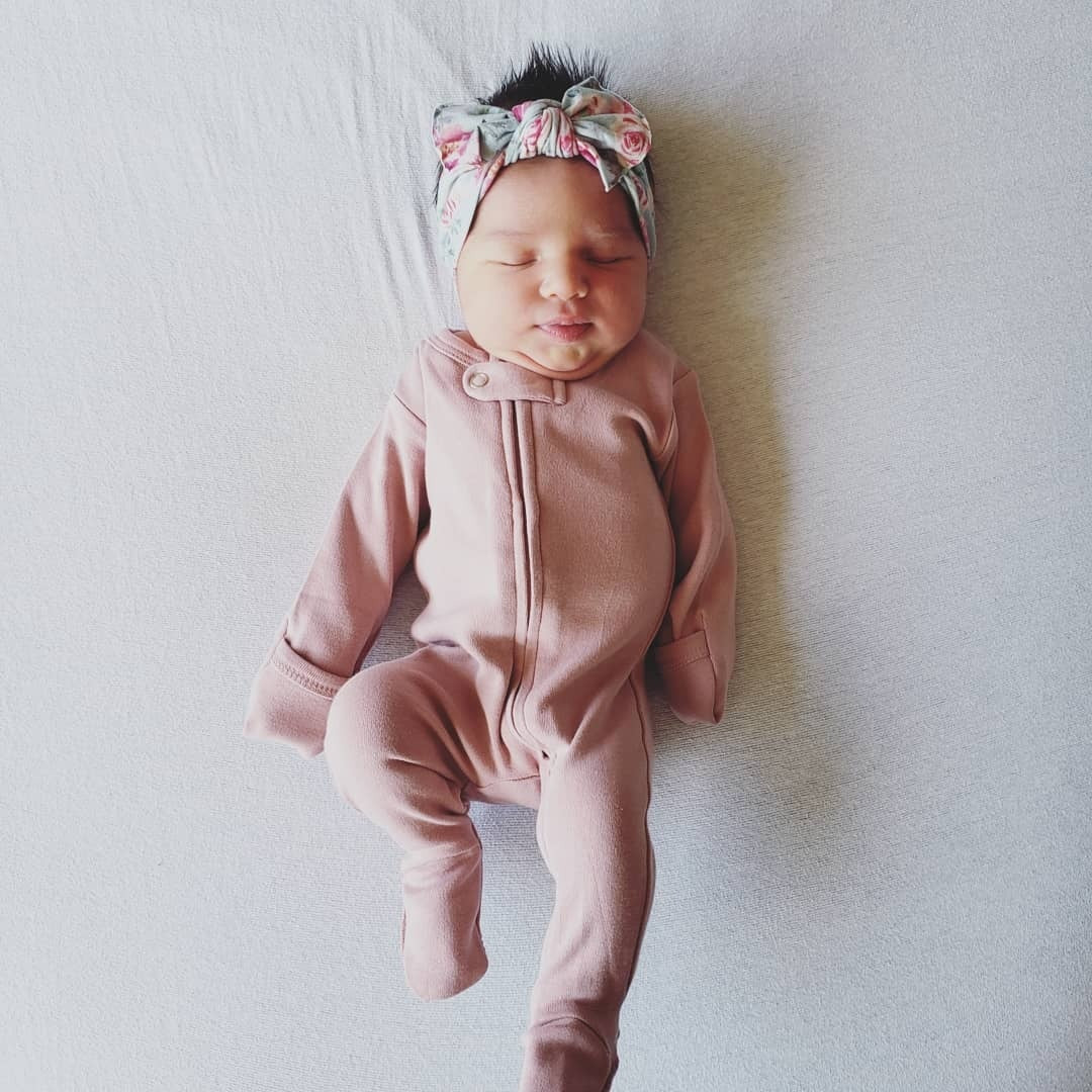 L'ovedbaby Gl'oved-Sleeve Organic Jumpsuit - Reversed Zipper / Mauve