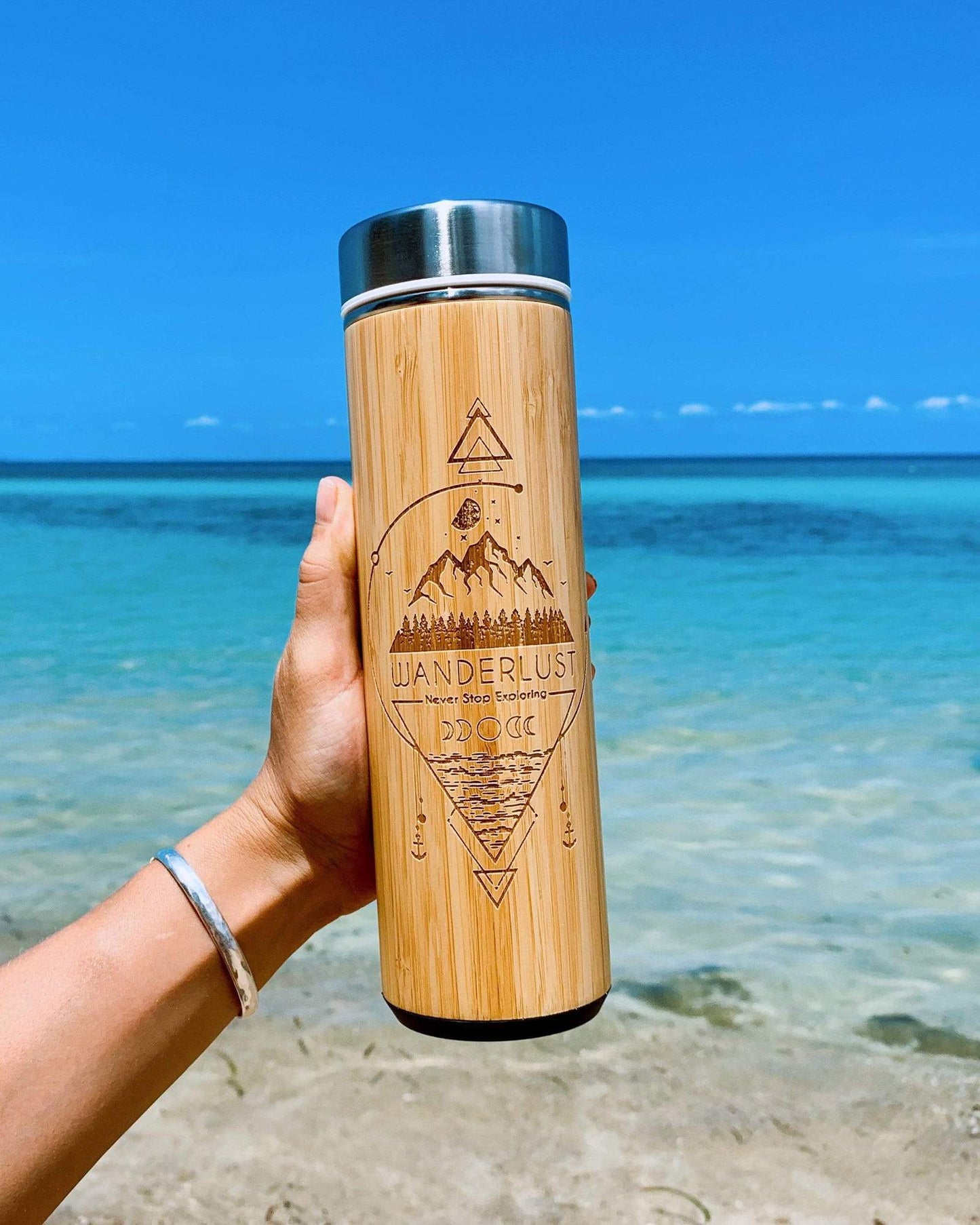 Bhavana WANDERLUST Bamboo Water Bottle - 17.9oz