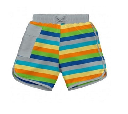 Iplay Ultimate Reusable Swim Diaper Board Shorts - Gray Multi