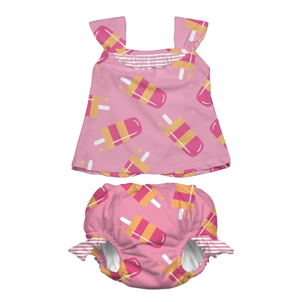 Iplay Ultimate Swim Diaper 2 pc Tankini Set - Pink Popsicle