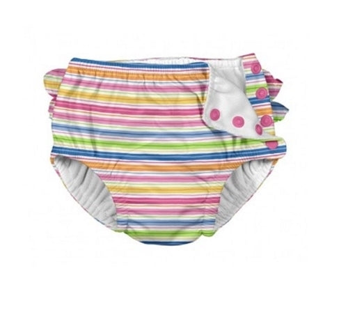 Iplay Ultimate Ruffle Snap Swim Diaper - Pink Wavy