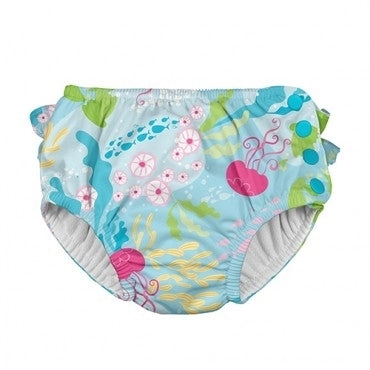 Iplay Ultimate Snap Swim Diaper - Aqua Coral Reef