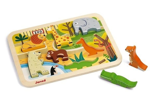 Janod Wooden Puzzle - Zoo Chunky