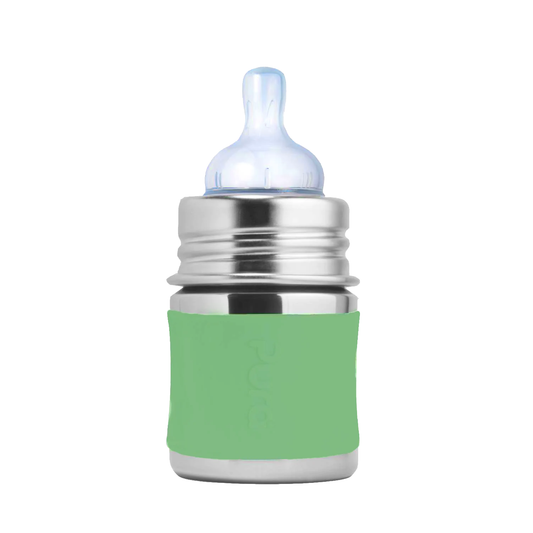 Pura 5oz Infant Stainless Steel Bottle (Moss with sleeves)