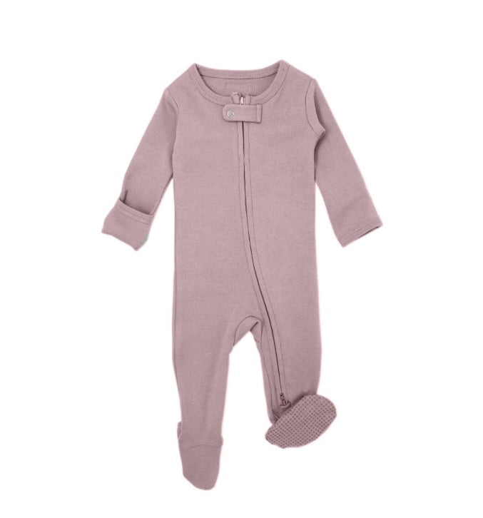 L'ovedbaby Gl'oved-Sleeve Organic Jumpsuit / Footie - Reversed Zipper / Lavender